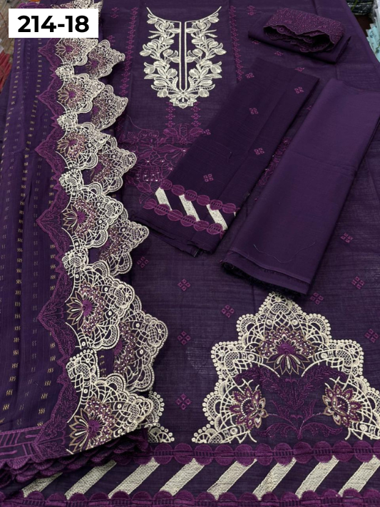 VOL 214 | DS 18 | LAWN LUXURY EMBROIDERED 3PC