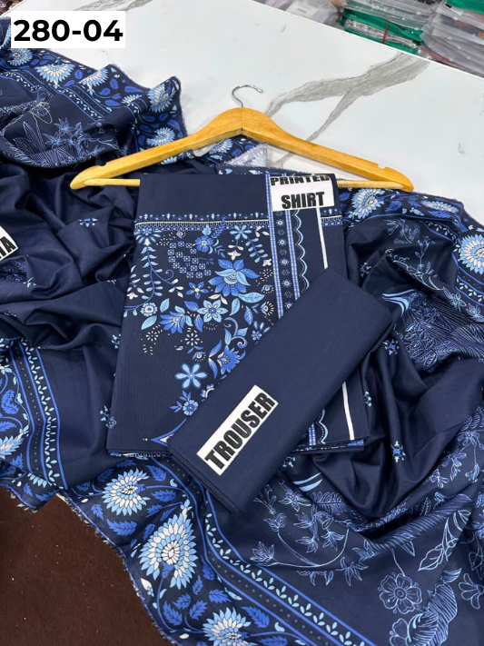 VOL 280 | 04 | WARDA BY SHANAYA | DIGITAL PRINTED 3PC CORDUROY KHADDAR SUIT | PRINTED SHIRT, TROUSER & DUPATTA