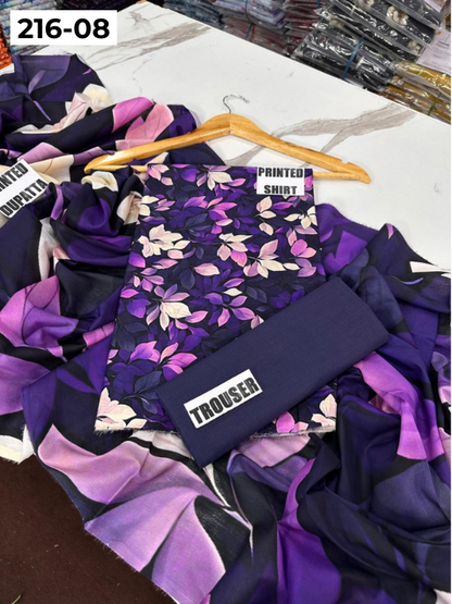 VOL 216 | DS 08 | Mirha LAWN 3PC | DIGITAL PRINTED LAWN SHIRT PLAIN TROUSER LAWN DUPATTA