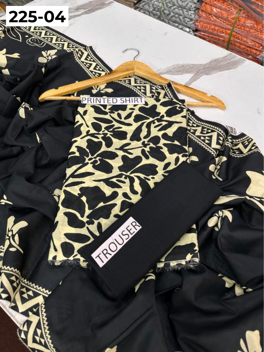 VOL 225 | DS 04 | Mirha LAWN |  DIGITAL PRINTED LAWN 3PC PRINTED LAWN SHIRT PLAIN TROUSER PRINTED LAWN DUPATTA