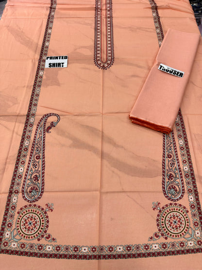 VOL 257 | DS 26 | PRINTED HIT CODES LAWN 2PC | DIGITAL PRINTED LAWN SHIRT, PLAIN COTTON TROUSER
