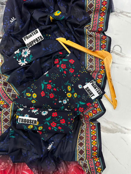 VOL 247 | DS 56 | DIGITAL PRINTED LAWN THREE PIECES VOIL LAWN DUPATTA