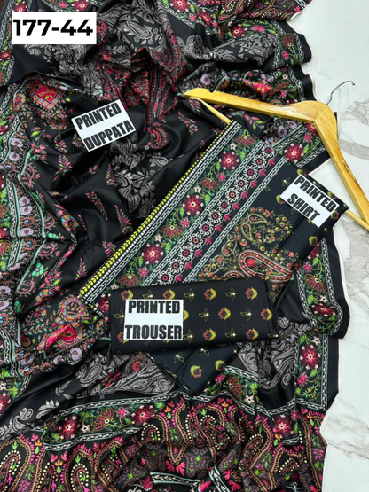 VOL 177 | DS 44 | DIGITAL PRINTED LINEN 3PC LINEN DUPATTA