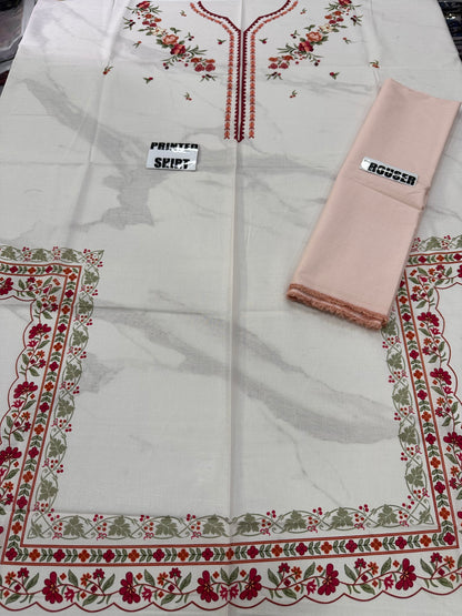 VOL 257 | DS 21 | PRINTED HIT CODES LAWN 2PC | DIGITAL PRINTED LAWN SHIRT, PLAIN COTTON TROUSER