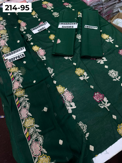 VOL 214 | DS 95 | LAWN LUXURY EMBROIDERED 3PC