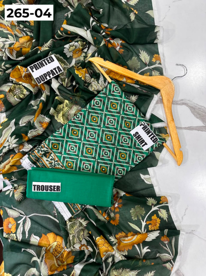VOL 265 | DS 04 | LALA CLASSIC | DIGITAL PRINTED 3PC LAWN SHIRT, DYED TROUSER, PRINTED VOIL DUPATTA