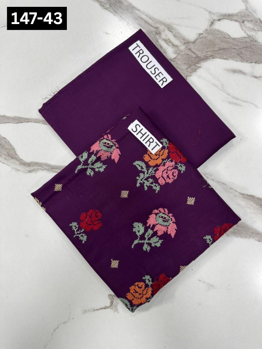 VOL 147 | DS 43 | EMBROIDERED COTTON CAMBRIC 2PC