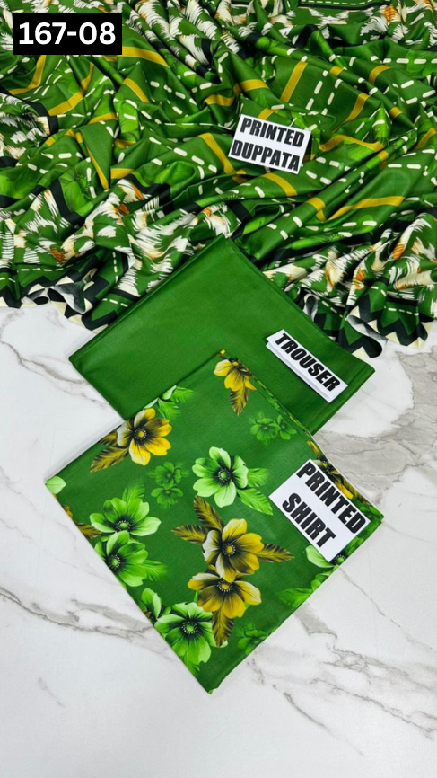 VOL 167 | DS 08 | DIGITAL PRINTED LINEN 3PC LINEN DUPATTA