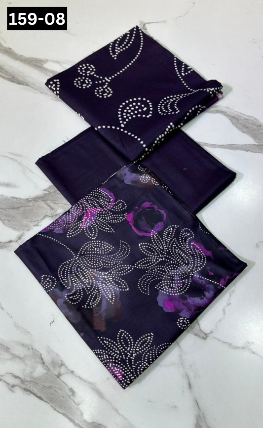 VOL 159 | DS 08 | DIGITAL PRINTED LINEN 3PC LINEN DUPATTA
