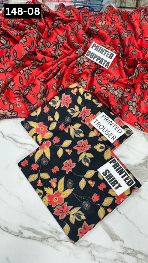VOL 148 | DS 08 | DIGITAL PRINTED LAWN 3PC VOIL LAWN DUPATTA