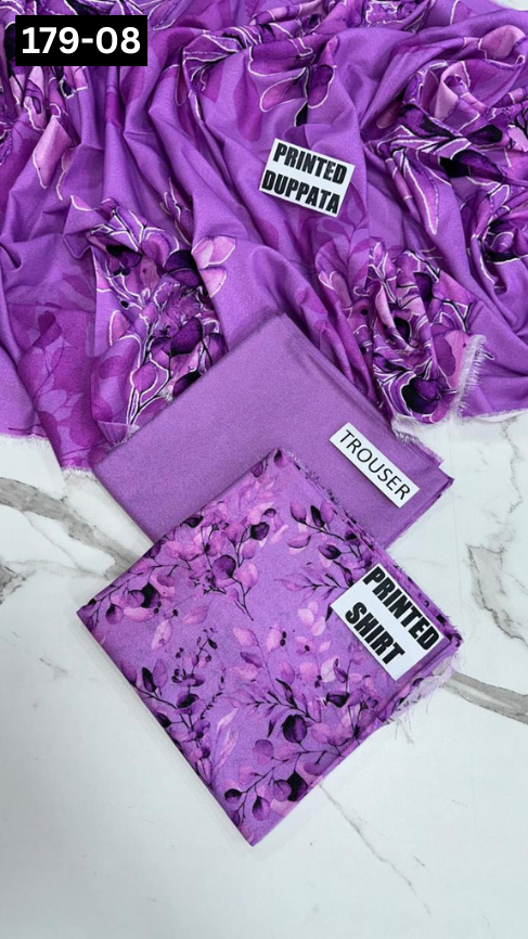 VOL 179 | DS 08 | DIGITAL PRINTED BANADORA KARANDI 3PC DYED TROUSER