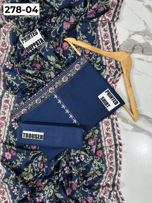 VOL 278 | DS 04 | MANNAT BY SHANAYA | DIGITAL PRINTED 3PC STONE VISCOSE SHIRT, PRINTED TROUSER, PRINTED STONE VISCOSE DUPATTA