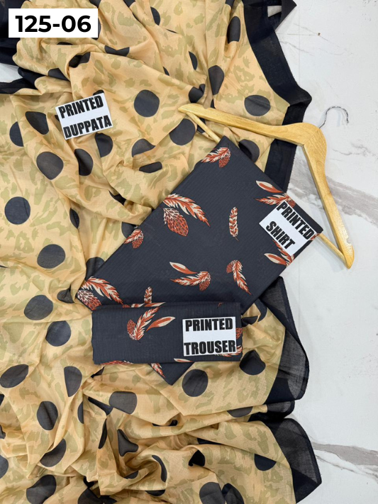 VOL 125 | DS 06 | DIGITAL PRINTED BANADORA LAWN 3PC VOIL LAWN DUPATTA