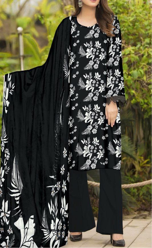 VOL 159 | DS 04 | DIGITAL PRINTED LINEN 3PC LINEN DUPATTA
