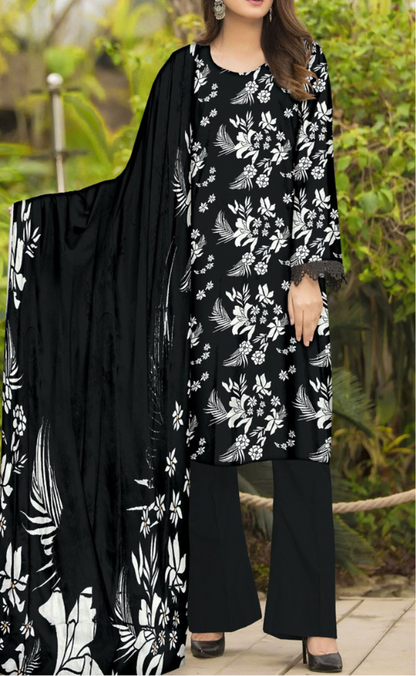 VOL 159 | DS 04 | DIGITAL PRINTED LINEN 3PC LINEN DUPATTA