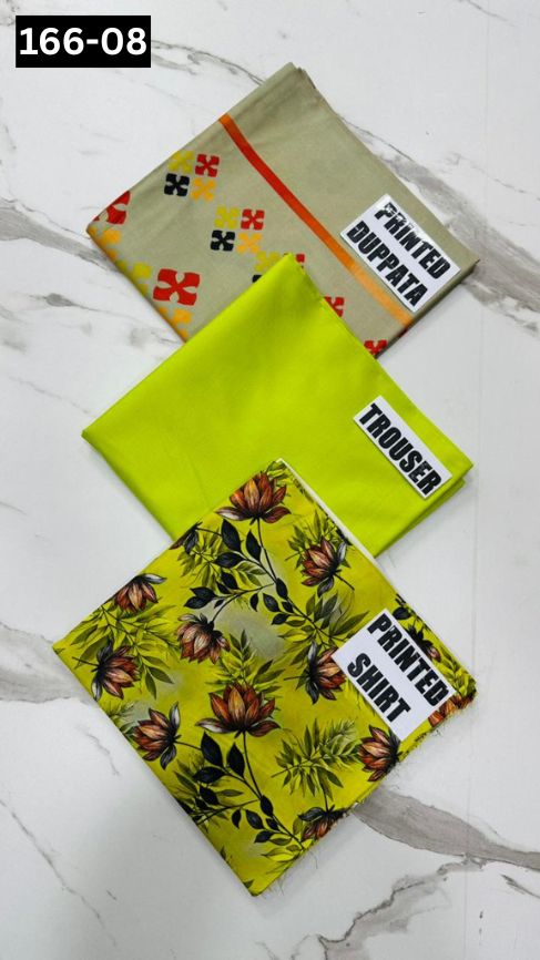 VOL 166 | DS 08 | DIGITAL PRINTED LINEN 3PC LINEN DUPATTA
