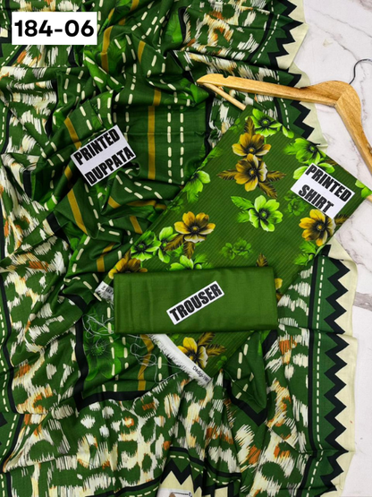 VOL 184 | DS 06 | DIGITAL PRINTED BANADORA LINEN 3PC LINEN DUPATTA