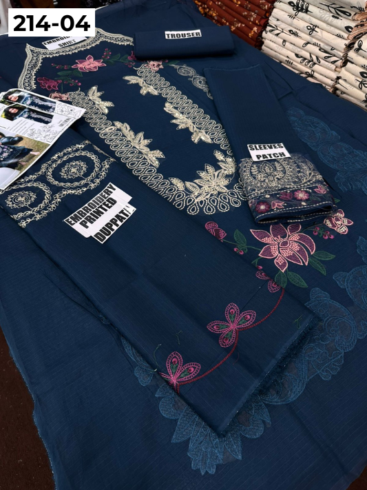VOL 214 | DS 04 | LAWN LUXURY EMBROIDERED 3PC