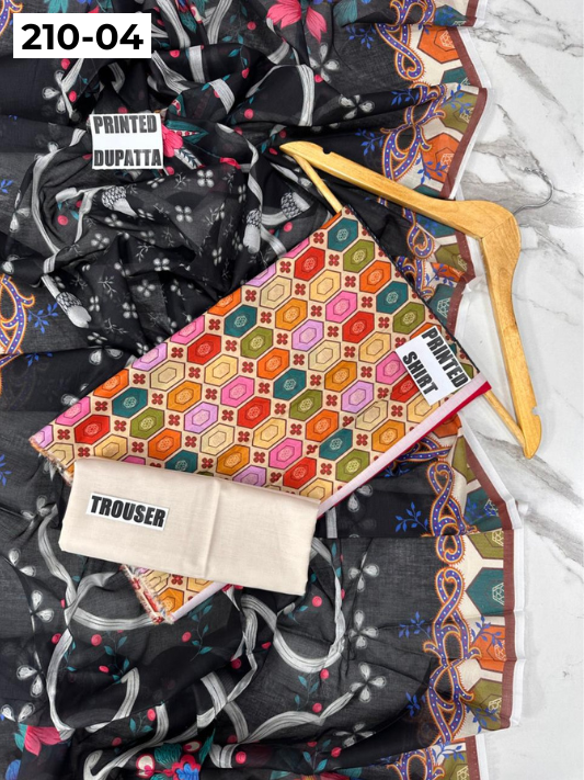 SAPPHIRE LAWN 3PC VOL 210 | DS 04 | DIGITAL PRINTED LAWN SHIRT VOIL LAWN DUPATTA DYED TROUSER