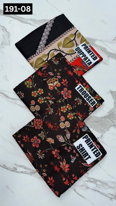 VOL 191 | DS 08 | DIGITAL PRINTED DHANAK 3PC DHANAK DUPATTA