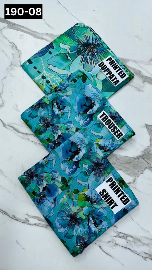 VOL 190 | DS 08 | DIGITAL PRINTED KHADDAR 3PC KHADDAR DUPATTA