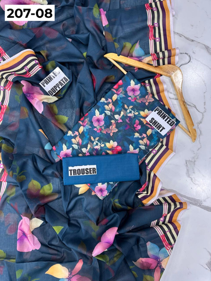 VOL 207 | DS 08 | DIGITAL PRINTED LAWN 3PC LAWN DUPATTA