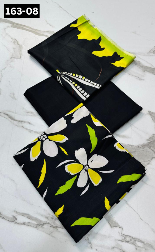 VOL 163 | DS 08 | DIGITAL PRINTED LINEN 3PC LINEN DUPATTA