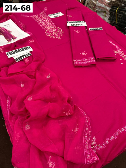 VOL 214 | DS 68 | LAWN LUXURY EMBROIDERED 3PC
