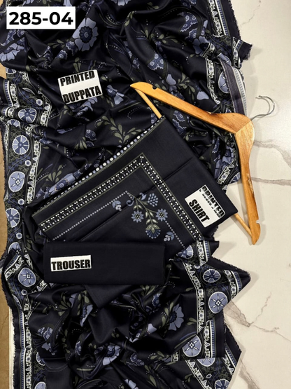VOL 285 | DS 04 | NISHA BY SHANAYA | DIGITAL PRINTED 3PC STONE LINEN SHIRT, PRINTED TROUSER, PRINTED STONE LINEN DUPATTA