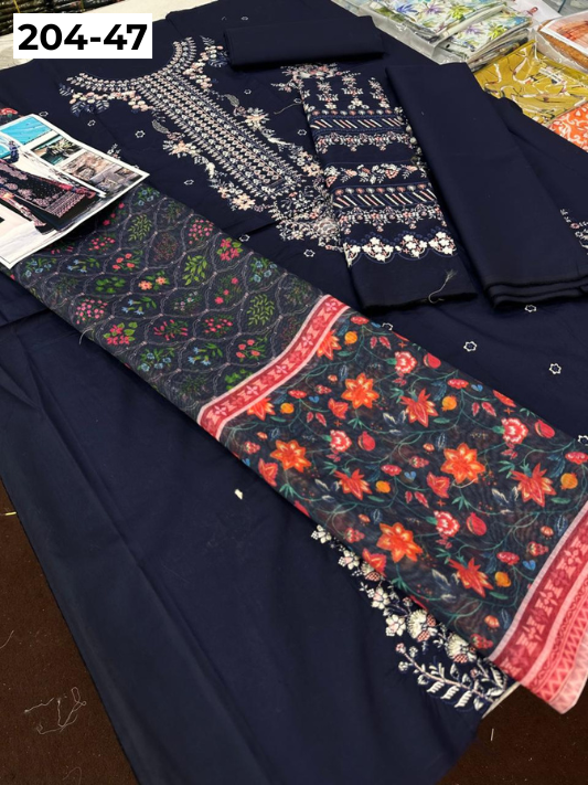 Vol 204 | DS 47 | LAWN EMBROIDERED THREE PIECE COLLECTION