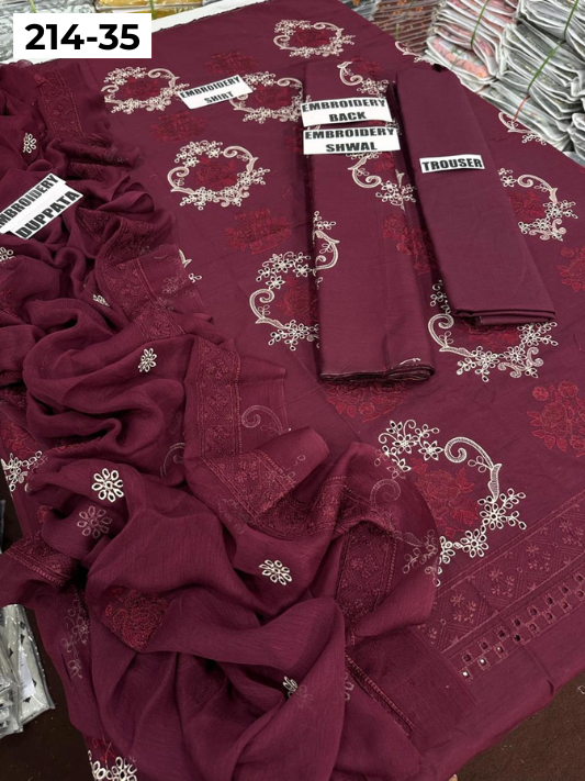 VOL 214 | DS 35 | LAWN LUXURY EMBROIDERED 3PC