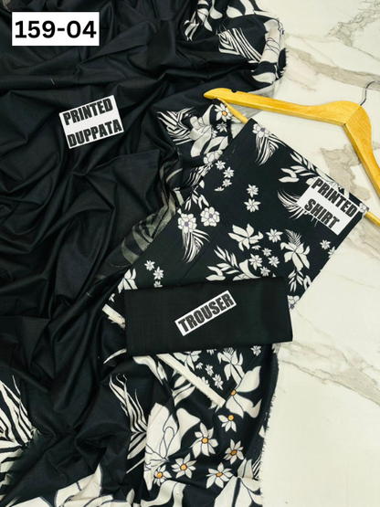 VOL 159 | DS 04 | DIGITAL PRINTED LINEN 3PC LINEN DUPATTA