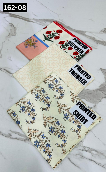 VOL 162 | DS 08 | DIGITAL PRINTED LINEN 3PC LINEN DUPATTA