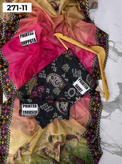 VOL 271 | DS 11 | Sana safinaz | DIGITAL PRINTED 3PC LAWN SHIRT, PRINTED TROUSER, PRINTED VOIL DUPATTA