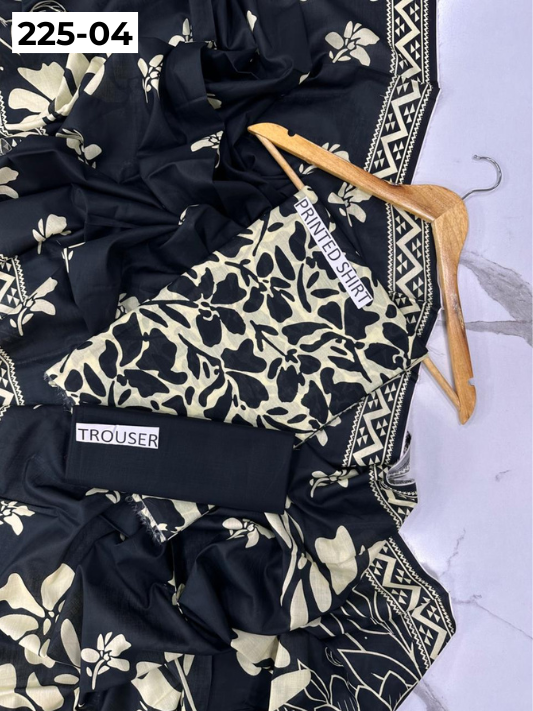 VOL 225 | DS 04 | Mirha LAWN |  DIGITAL PRINTED LAWN 3PC PRINTED LAWN SHIRT PLAIN TROUSER PRINTED LAWN DUPATTA