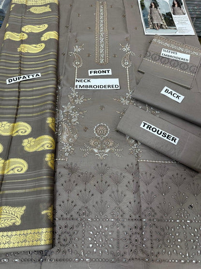 EMBROIDERY LAWN 3PC JACQUARD DUPATTA | DS 08 | LAWN
