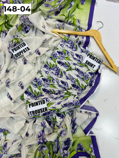 VOL 148 | DS 04 | DIGITAL PRINTED LAWN 3PC VOIL LAWN DUPATTA