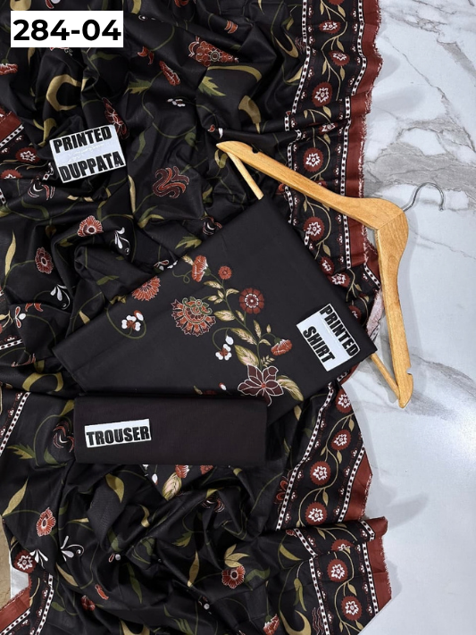 VOL 284 | 04 | SARAH BY SHANAYA | DIGITAL PRINTED 3PC CORDUROY KHADDAR SUIT | PRINTED SHIRT, TROUSER & DUPATTA