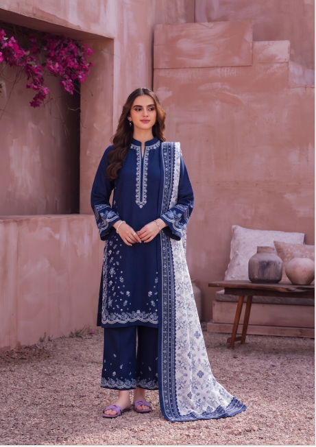 VOL 274 | DS 08 | NIRVANA | DIGITAL PRINTED 3PC STONE LINEN SHIRT, PRINTED TROUSER, PRINTED STONE LINEN DUPATTA