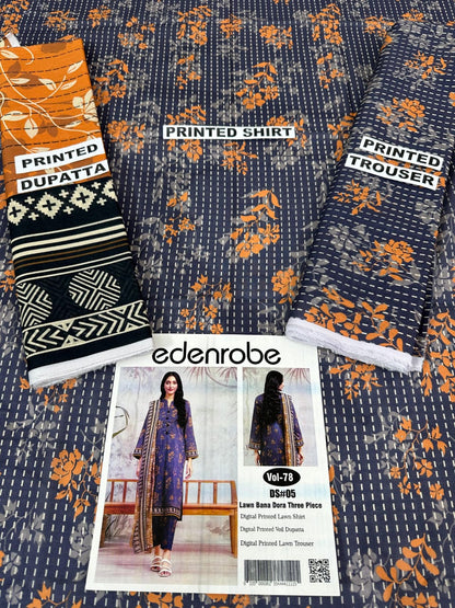 VOL 78 | DS 05 | BANA DORA PRINTED LAWN 3PC