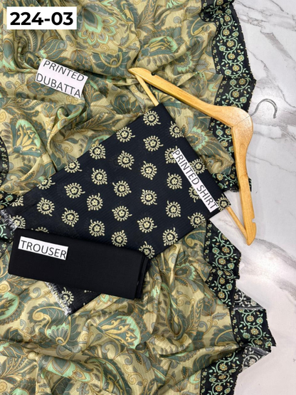 VOL 224 | DS 03 | Alkaram Studio LAWN |  DIGITAL PRINTED BANADORA LAWN SHIRT PLAIN TROUSER TANADORA LAWN DUPATTA