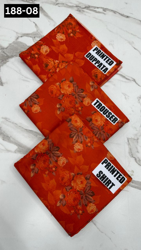 VOL 188 | DS 08  | DIGITAL PRINTED DHANAK 3PC DHANAK DUPATTA