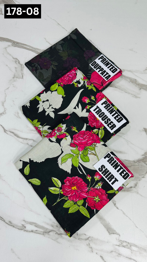 VOL 178 | DS 08 | DIGITAL PRINTED KHADDAR 3PC KHADDAR DUPATTA