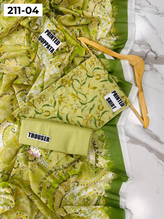 MADHAM BY LALA LAWN 3PC VOL 211 | DS 04 | DIGITAL PRINTED LAWN SHIRT VOIL LAWN DUPATTA DYED TROUSER