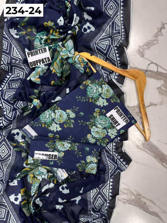VOL 234 | DS 24 | Baroque | DIGITAL PRINTED LAWN THREE PIECES