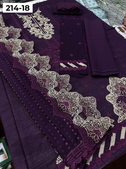 VOL 214 | DS 18 | LAWN LUXURY EMBROIDERED 3PC
