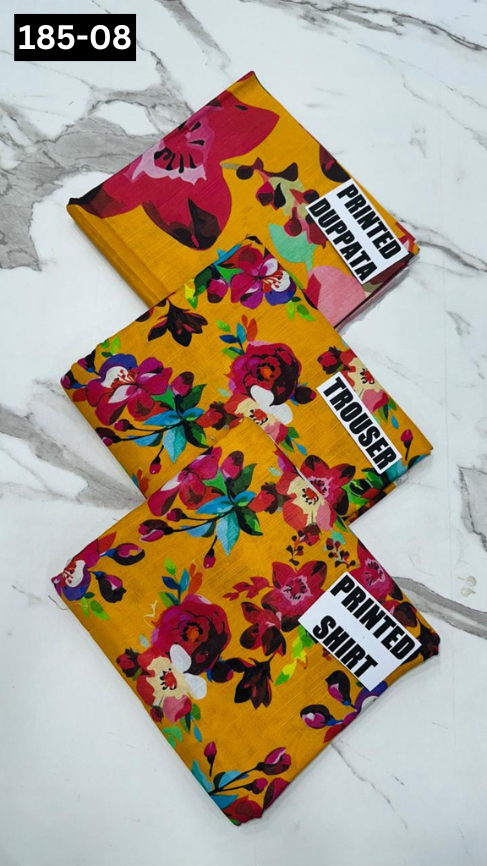 VOL 185 | DS 08 | DIGITAL PRINTED KHADDAR 3PC KHADDAR DUPATTA