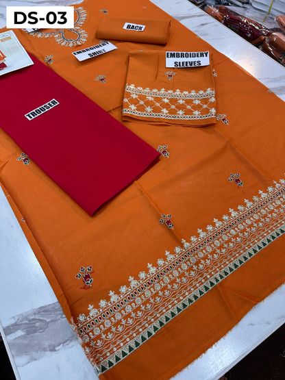 | DS 03-ORANGE | KIDS EMBROIDERED LAWN 2PC