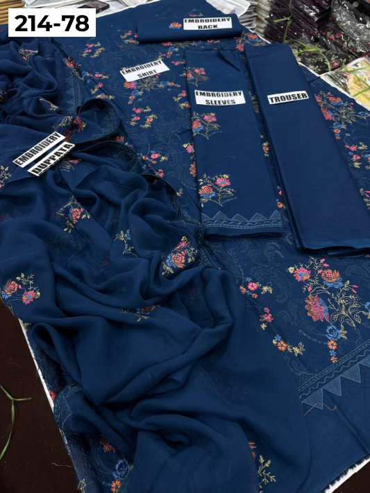 VOL 214 | DS 78 | LAWN LUXURY EMBROIDERED 3PC