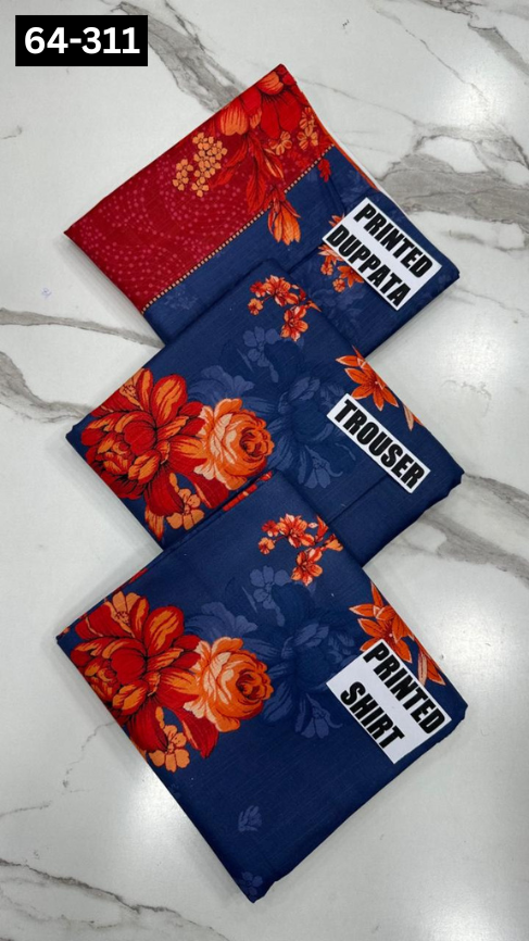 VOL 64 | DS C311 | DIGITAL PRINTED KHADDAR 3PC KHADDAR DUPATTA